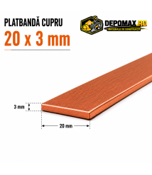 Platbanda cupru 20 x 3 mm – lungime 4 metri – EN Cu-ETP Platbanda cupru 20 x 3 mm – lungime 4 metri – EN Cu-ETP